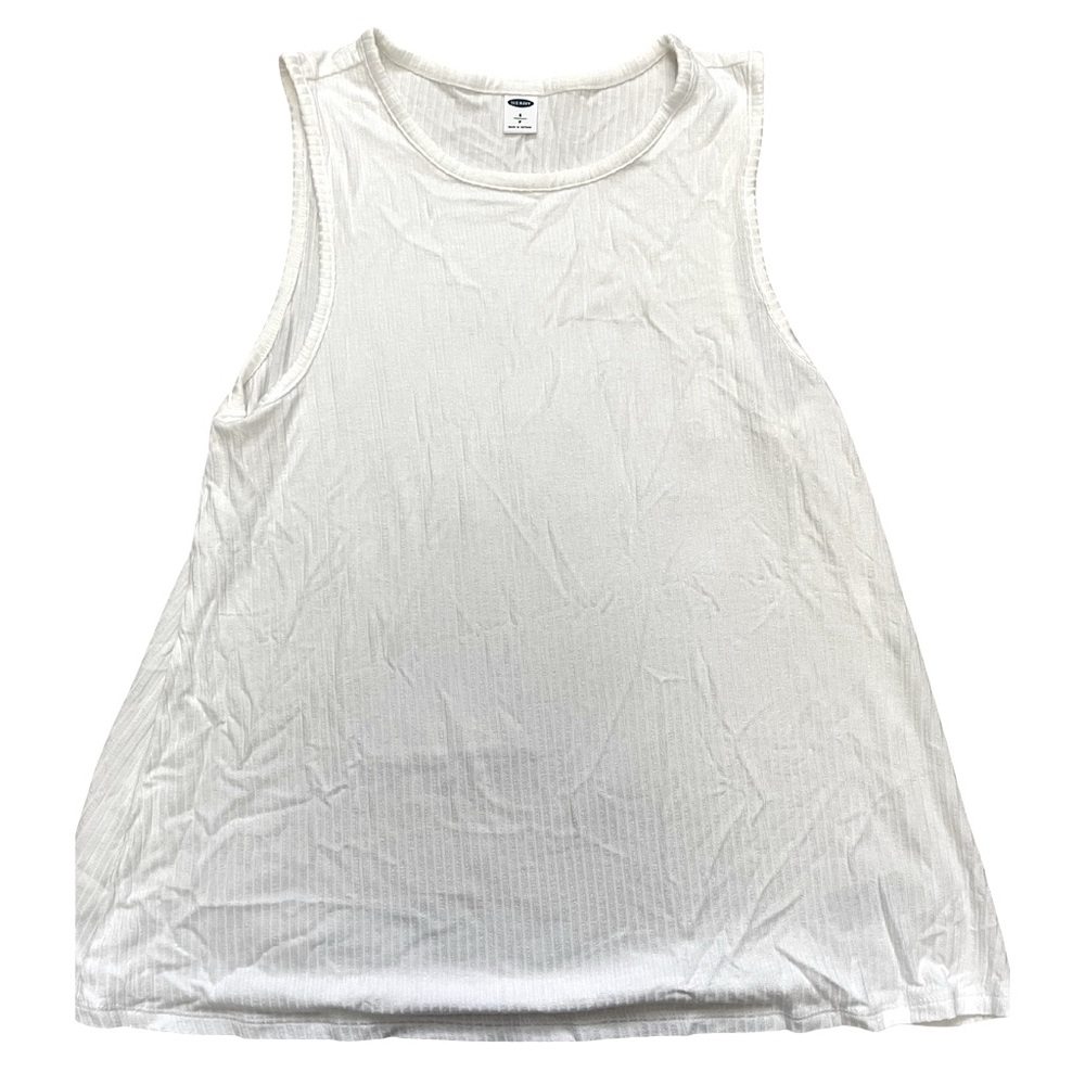 NWT - Ribbed Trapeze Fit White Tank - Silky Soft!